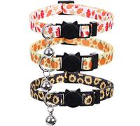 Lamphyface 3 Pack/Set Thanksgiving Day Cat Collar Breakaway Bell Fall Autumn for Kitty Adjustable Safety