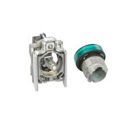 Schneider Electric Harmony XB4 - Pilot Indicator Light, Metal, Plain Lens, Integral LED, Industrial Control, 24 V AC/DC, XB4BVB3, Green