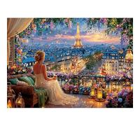 Lamplig Jigsaw Puzzle for Adult 1000 Romantic Paris Balcony Twilight Puzzle