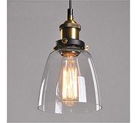 Lampop Glass Pendant Light Vintage Hanging Lamp for Indoor, E27 Base | Glass Shade, Retro Lighting Industrial Pendant Light for Kitchen Dining Room Loft Bedroom Cafe Bar Restaurant