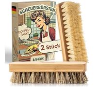 lampox® Set of 2 scrubbing brushes with bristles in hard and soft • carpet brush, root brush, scrubber brush, cleaning brushes, scrubber natural bristles, brush cleaning