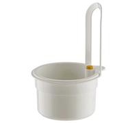 Lamppdcor 1PC 6x3 Inch Hangable Kitchen Sink Strainer Basket Push Button Open Lid Removable Food Catcher White