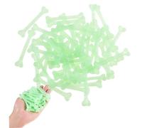 Lamppdcor 50PCS Skeleton Bones Glow in Dark Plastic Bones, Mini Skeleton Bones with Hole, DIY Halloween Skeleton Bones for Halloween, Caveman, Stage Performance, Haunted House, Green