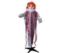 Lamppdcor 51Inch Halloween Clown Animatronics Stand Moving Hands Sound Touch Activated Indoor Outdoor Decor