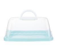 Lamppdcor Cake Carrier, 10 Inch Square Container with Transparent Lid & Sturdy Lock, Washable Reusable for Cupcake, Pie, Dessert, Blue