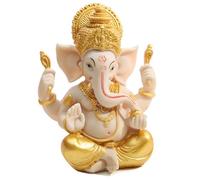 Lamppdcor Ganesha Statue 4.1x2.4x5.5 Inch Hindu God Golden Elephant Idol for Home Office Bookshelf Diwali Gift