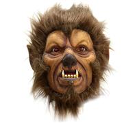 Lamppdcor Halloween Mask Werewolf Mask Halloween Horror Full Head Furry Wolf Mask with Hair Creepy Wolf Full Moon Latex Animal Masks Werewolf for Cosplay Party, Pranks, Carnivals