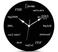 Lamppdcor Math Wall Clock - 12" Battery Operated Silent - Equation Decor for Office, Bedroom