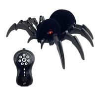 Lamppdcor Remote Control Spider 11in Realistic Halloween Robot with Spray Lights Music 2.4Ghz Wireless for Pranks Party