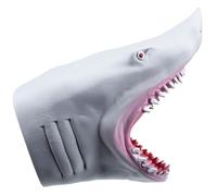 Lamppdcor Shark Puppet, Realistic & Scary Animal Hand Puppet with Sharp Teeth for Kids Adults, Soft Rubber for Storytelling, Prank, Grey