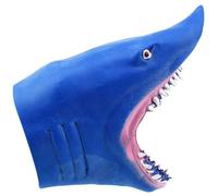 Lamppdcor Shark Puppet, Realistic & Scary Animal Hand Puppet with Sharp Teeth for Kids Adults, Soft Rubber for Storytelling, Prank, Blue
