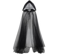 Lamppdcor Witch Costume Vintage Renaissance Embroidered Sheer Ghost Bride for Halloween Cosplay Black