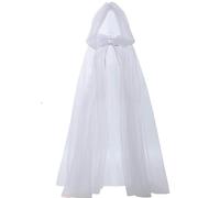 Lamppdcor Witch Costume Vintage Renaissance Embroidered Sheer Ghost Bride for Halloween Cosplay White