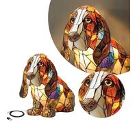 Lamps for Night Stands, Pug Lamp Stained Resin Large, Corgi and Lamp, Dog Series Art Light, Funny Lovers (I) (Yellow, 15cm)