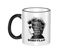LAMPSATN Dylan Rock Singer Bob Mug Double-Sided Edge-Color Ceramic Mug Heat-Resistant Artistic Printed Ceramic Coffee Cup White One Size