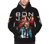 LAMPSATN Men's Jovi Rock Band Bon hoodie Men's Hoodie Printed Stylish Versatile High-Elastic Hoodies Sports Casual Skin-Friendly Sweatshirt For Spring Autumn And Winter Multicolor XXL