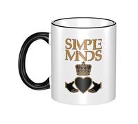 LAMPSATN Simple%Minds* Rock Band Mug Double-Sided Edge-Color Ceramic Mug Heat-Resistant Artistic Printed Ceramic Coffee Cup White One Size