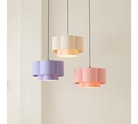 Valuelights Nora 45Cm Natural 2 Tier Linen Scallop Easy Fit Ceiling Lamp Shade