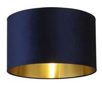 Lampshade Blue 16" Drum Navy Velvet 400mm Searchlight 31040AZ