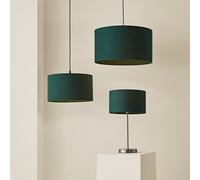 MiniSun | Large Modern Forest Green Drum Light Shade | Lamp Shades, Home Décor & Improvement Essential | 45cm Shade Width