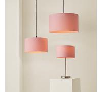 MiniSun | Large Modern Blush Pink Fabric Drum Light Shade | Lamp Shades, Home Décor & Improvement Essential | 45cm Shade Width