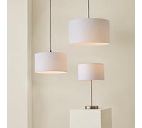 Valuelights Reni White Fabric Drum Ceiling Lamp Shade (D)45Cm