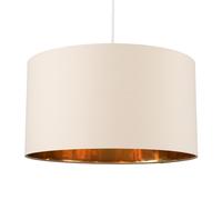 Lampshade Easy Fit Ceiling Light Shade Cotton Pendant Drum Metallic Inner 45cm