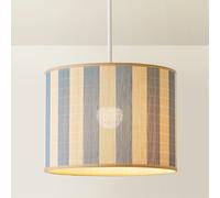 ValueLights | Lori Blue Stripe Bamboo Drum Ceiling Lamp Shade | Shades & Home Improvements Essential | 30cm Shade Width