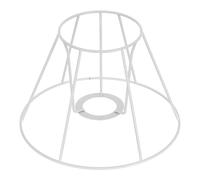 Lampshade Frames Wire Iron Vintage Trapezoid for E27 Bulb | White Metal Wireframe, Narrow Top Wide Base, Cone Fit, Lamp Shade Holder for Crafts and Ceiling Lights