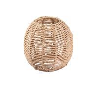Lampshade Simulated Rattan Light Fixture Vintage Chandelier Lamp Shade Handmade Woven Lamp Shade for Living Room Bedroom Hotel Restaurant(Oval 15 * 14cm)