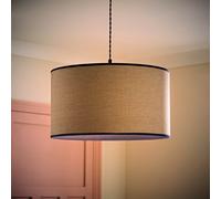 Valuelights Kiara Large 45Cm Linen With Navy Trim Inner Easy Fit Lamp Shade