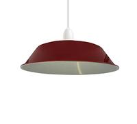 Lampshades for Ceiling Lights - Industrial Metal Light Shade for Pendant Light Fitting, Non Electric 36cm Easy Fit Bulb Guard for Kitchen Bedroom Living Room Lounge Hall (36cm Red)