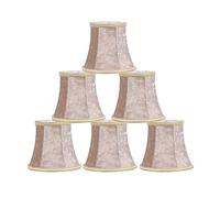 Lampshades Set of 6, Handmade Fabric Bell Shade, Small Pleated Empire Clip-On for Table Lamp