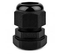 LampStation 10 Pack M25 25mm Cable Glands, IP68 Waterproof Black Nylon Compression Glands with Locknut & Washer for 9-17mm Cables - Outdoor, Junction Box & Electrical Enclosure Connectors