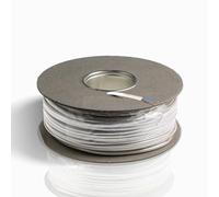 LampStation 2192Y Flat Flexible Cable - BASEC Approved - White 2 Core PVC Sheathed Electrical Wire for Table Lamps, Pendants and Light Appliances - H03VVH2-F - 0.5mm (3 Amp) - 10 Metres