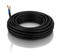 LampStation 3182Y 2 Core Round Flex Cable 0.75mm Black Lamp Wire 60 Metres