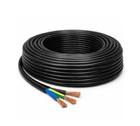 LampStation 3183P 3-Core Round Flexible Pond Cable - Black 0.75mm BASEC Approved Weather Resistant Electrical Wire for Outdoor Garden Lighting and Pumps - 300/500V - 6 Amp - 5 Metres