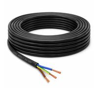 LampStation 3183Y 3 Core Round Flex Cable 1.5mm Black Mains 60 Metres