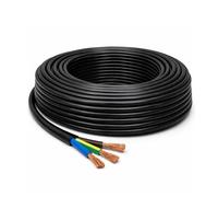 LampStation 3183Y 3-Core Round Flexible Cable - 1.5mm Black PVC Electrical Wire - For Indoor Appliances and Extension Leads - 300/500V - BASEC Approved BS EN 50525-2-11-40 Metres
