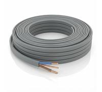 LampStation 6242Y Flat Twin and Earth Cable - BASEC Approved - Grey PVC Electrical Wire for Lighting, Sockets, Cookers and Showers - BS 6004-300/500V - 10mm (Sub Main) 1Metre