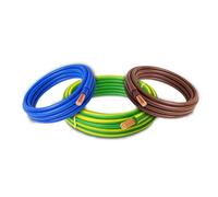LampStation Meter Tail Kit 25mm Brown Blue with 10mm Earth 3 Metres | 6181Y and 6491X, double insulated stranded copper, 300/500V 450/750V, BASEC approved, for consumer unit electricity supply