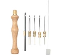 Lampstop Punch Needle Kit 1.6mm-2mm-2.5mm-3.5mm-5mm Metal Tubes Wooden Punch Needle Tool for Beginner Embroidery Floss Cross Stitching