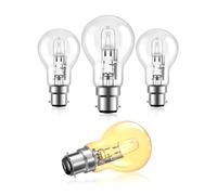 Lamptobe 100W B22 Bayonet Halogen Light Bulb Dimmable Warm White 2700K, 860LM, AC 220-240V, CRI 90, Classic Clear BC B22 A55 Globe Bayonet Light Bulb for Ceiling Light, Wall Lamp, Table Lamp, 4-Packs
