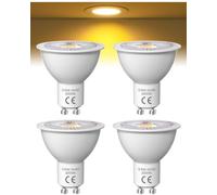 Lamptobe 3.5W GU10 Spotlight Bulb Warm Yellow 2000K, 50W Equivalent, 36° Wide Beam, AC 220V, Non-dimmable, No Flickering, GU10 LED Spot Light Bulbs 2 Pin for Home Lighting Decor, 4-Pack