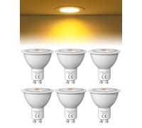 Lamptobe 3.5W GU10 Spotlight Bulb Yellow Warm 2000K, 50W Equivalent, 36° Wide Beam, AC 220V, Non-dimmable, No Flickering, GU10 LED Spot Light Bulbs 2 Pin for Home Lighting Decor, 6-Pack