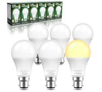 Lamptobe 3 Pin BC3 Light Bulbs, Non-Dimmable, 10W Energy-Saving LED Light Bulb, 75W Equivalent, 240V, 3000K Warm White A60 LED Bulbs for Ceiling Lights, Landing Lights, Hallway Lights - Pack of 6