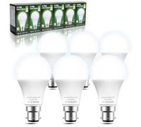 Lamptobe 3 Pin BC3 Light Bulbs,Non Dimmable,10W Energy Saving LED Light Bulb,75W Equivalent,240V 6500K Cool White A60 LED Light Bulbs for Ceiling Light,Landing Light,Hallway Light,Pack of 6