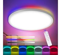 Lamptobe 30CM LED Ceiling Light for Bedroom with Remote Control | 24W 3200LM Dimmable IP54 Bathroom Light | 3 CCT RGB Backlight Ceiling Lights for Kitchen Hallway Living Room Kids Room