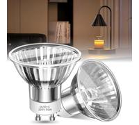 Lamptobe 50W Candle Warmer Lamp Bulb, MR16 GU10 Reflector Bulb for Wax Melt Lamp Wax Burner, 2 Pin GU10 Spotlight Bulbs Warm White 2700K, AC 220-240V, 2 Pack