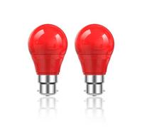 Lamptobe 5W B22 LED Red Light Bulb, 50W Equivalent, B22 Red Bayonet Light Bulbs, Suitable for Halloween, Christmas Decoration, Party, Bars, Porch Lights, Holiday Mood Lighting, Non-Dimmable, 2 Pack